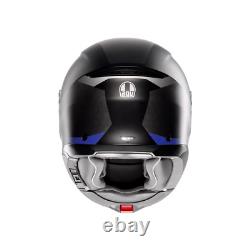 Casque de moto modulaire AGV Tourmodular Stray Matt Noir Gris Bleu. NOUVEAU