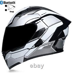 Casque de moto modulaire Bluetooth Casque de moto intégral Casque de moto à bascule Casque de moto homologué DOT