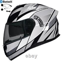 Casque de moto modulaire Bluetooth ECE DOT Flip Up pour moto scooter