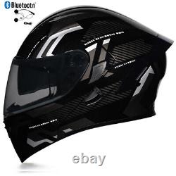 Casque de moto modulaire Bluetooth ECE à double lentille à rabat Casque de moto DOC