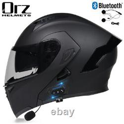 Casque de moto modulaire Bluetooth avec visières intégrales et double visière pour casque ATV à ouverture frontale DOT