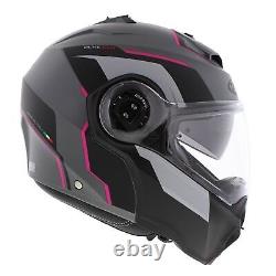 Casque de moto modulaire Caberg Duke Evo Move noir mat gris rose