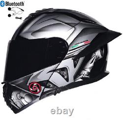 Casque de moto modulaire DOT Bluetooth Flip Up avec double lentille Casque de moto ECE