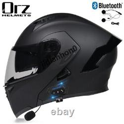 Casque de moto modulaire DOT ECE Bluetooth avec 2 lentilles, casque de moto à bascule pour éviter les accidents.