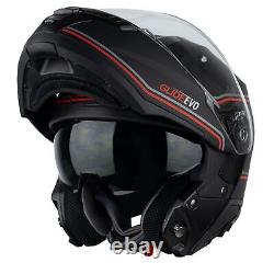 Casque de moto modulaire G-Mac Glide Evo Flip Up DVS en satin noir/gris/rouge