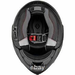 Casque de moto modulaire G-Mac Glide Evo Flip Up DVS en satin noir/gris/rouge