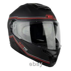 Casque de moto modulaire G-Mac Glide Evo Flip Up DVS en satin noir/gris/rouge