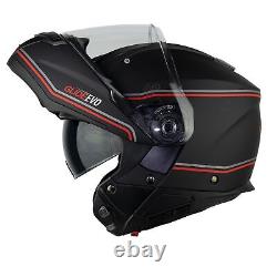 Casque de moto modulaire G-Mac Glide Evo Flip Up DVS en satin noir/gris/rouge