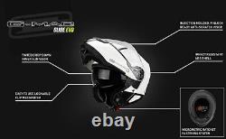 Casque de moto modulaire G-Mac Glide Evo Flip Up DVS en satin noir/gris/rouge