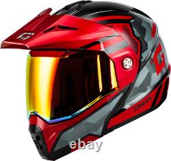 Casque de moto modulaire Gmax MD-74 Striker noir-gris rouge