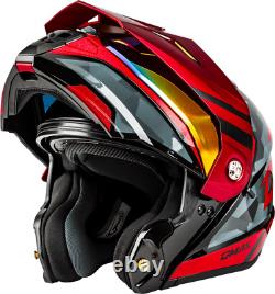 Casque de moto modulaire Gmax MD-74 Striker noir-gris rouge