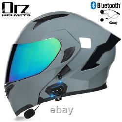 Casque de moto modulaire à double lentille DOT Bluetooth Flip Up Full Face Dual Lens Modular Crash Helmet