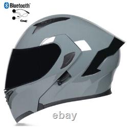 Casque de moto modulaire à double lentille flip-up Bluetooth DOC ECE