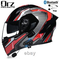 Casque de moto modulaire à flip-up DOT Bluetooth Casque intégral de moto Crash Motorbike Helmet