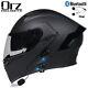 Casque De Moto Modulaire à Visière Double Intégrale Bluetooth Flip Up Dot