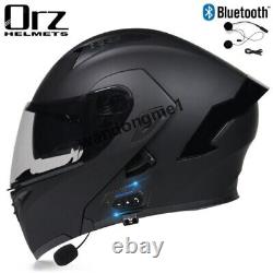 Casque de moto modulaire à visière double intégrale Bluetooth Flip Up DOT