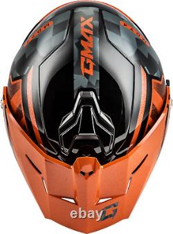 Casque de moto tout-terrain modulaire Gmax MD-74 Striker (noir/gris/orange métallique, très grand)