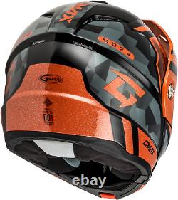 Casque de moto tout-terrain modulaire Gmax MD-74 Striker (noir/gris/orange métallique, très grand)