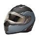 Casque De Motoneige Modulaire Polaris 2.0 Anti-rayures, Antibuée, Homologué Dot, Noir/gris