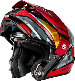 Casque modulaire Gmax MD-74 Striker tout-terrain (noir/gris/rouge métallique, très grand)