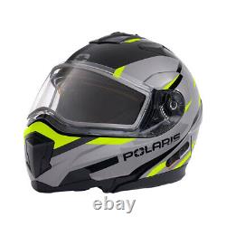 Casque modulaire Polaris 2.0 Anti-buée Anti-rayures Sangle de libération rapide Noir/Gris/Lime