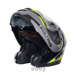 Casque modulaire Polaris 2.0 Anti-buée Anti-rayures Sangle de libération rapide Noir/Gris/Lime