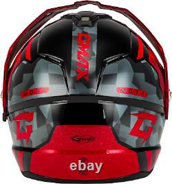 Casque modulaire tout-terrain Gmax MD-74 Striker (Noir/Gris/Rouge métallique, Taille M)