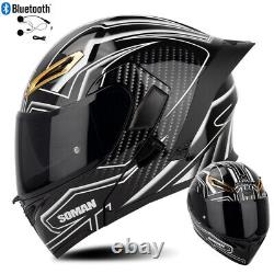 Casques de moto modulables à visière Bluetooth Flip Up Dual Lens FULL FACE Helmet DOT