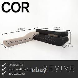 Cor Lava Fabric Corner Sofa Black Grey Modular Sofa Couch #14977