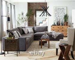 Ensemble de meubles de salon modulaire en lin mélangé gris anthracite 6 pièces