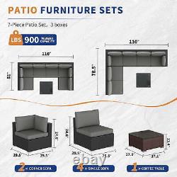 Ensembles de meubles de patio, ensemble de canapé modulaire en rotin pour patio extérieur