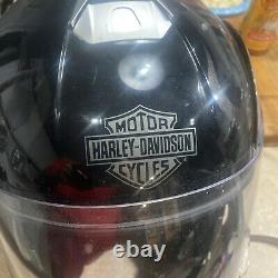 Harley-davidson Full Face Casque Modulaire Gloss Black Grey Flammes Grande Taille