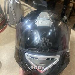 Harley-davidson Full Face Casque Modulaire Gloss Black Grey Flammes Grande Taille