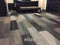 New Shaw Brand Carpet Tile Planks Modular Gray Black Silver 270 Pieds Carrés Ou Plus