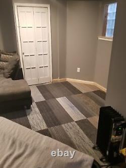 New Shaw Brand Carpet Tile Planks Modular Gray Black Silver 270 Pieds Carrés Ou Plus
