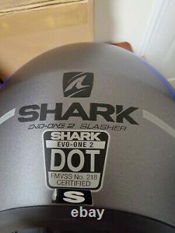 Shark Evo-one 2 Slasher Casque Modulaire Gris/noir/bleu, Taille Petite